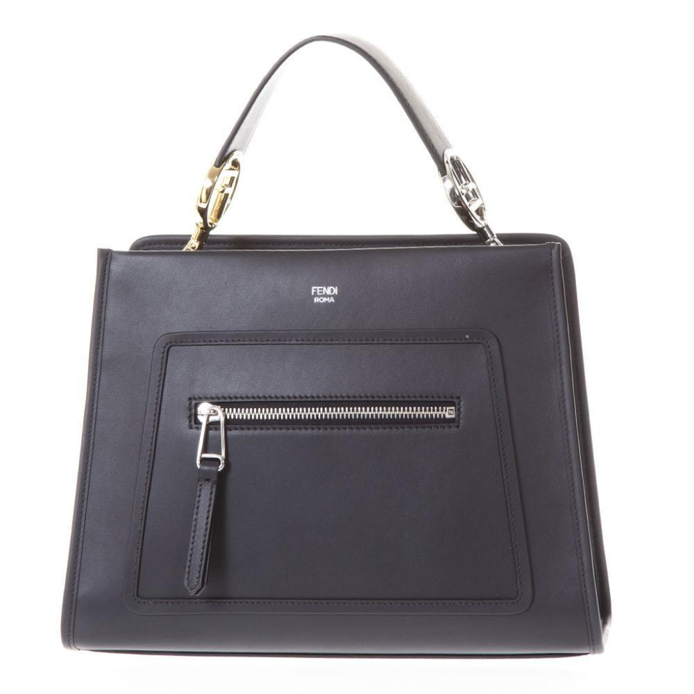 FENDI Runaway Leather Top Handle Satchel Bag Purse